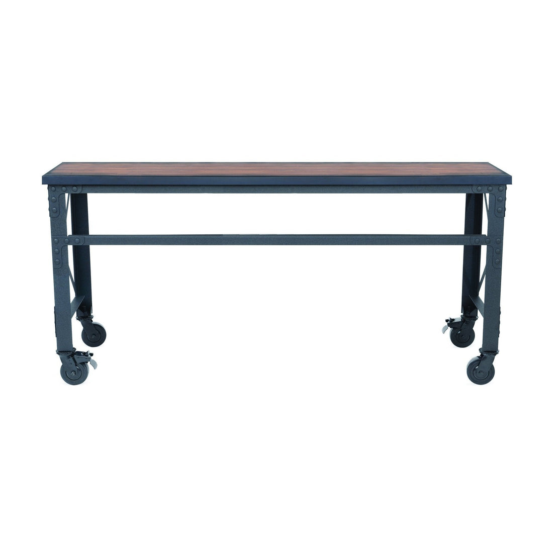 Durasheds furniture Duramax Rolling Industrial Desk with Wooden Top (4 Size Options)