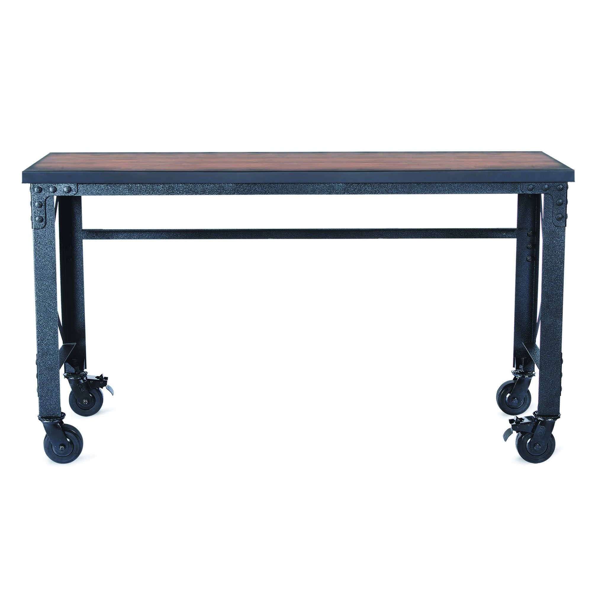 Durasheds furniture Duramax Rolling Industrial Desk with Wooden Top (4 Size Options)
