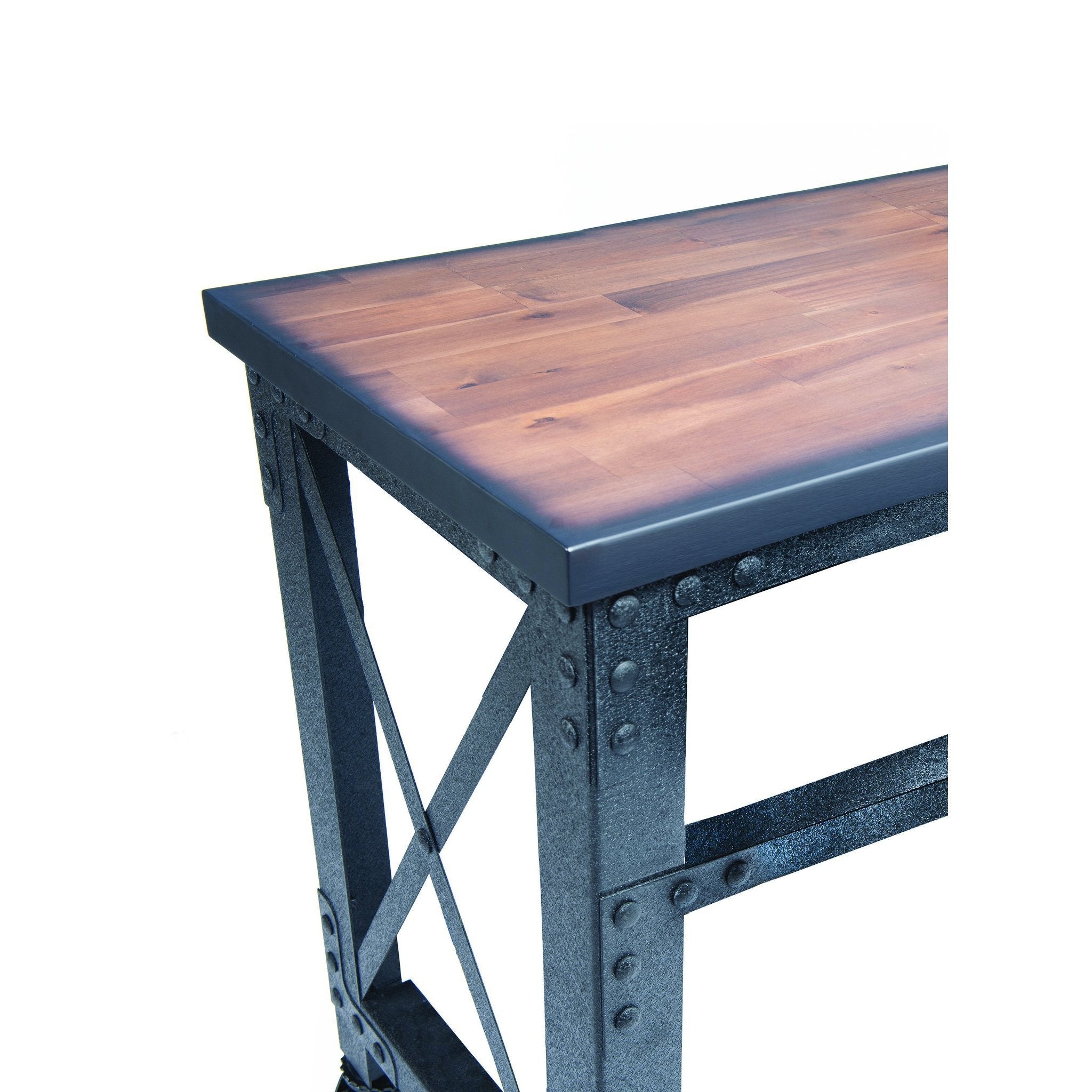 Durasheds furniture Duramax Rolling Industrial Desk with Wooden Top (4 Size Options)