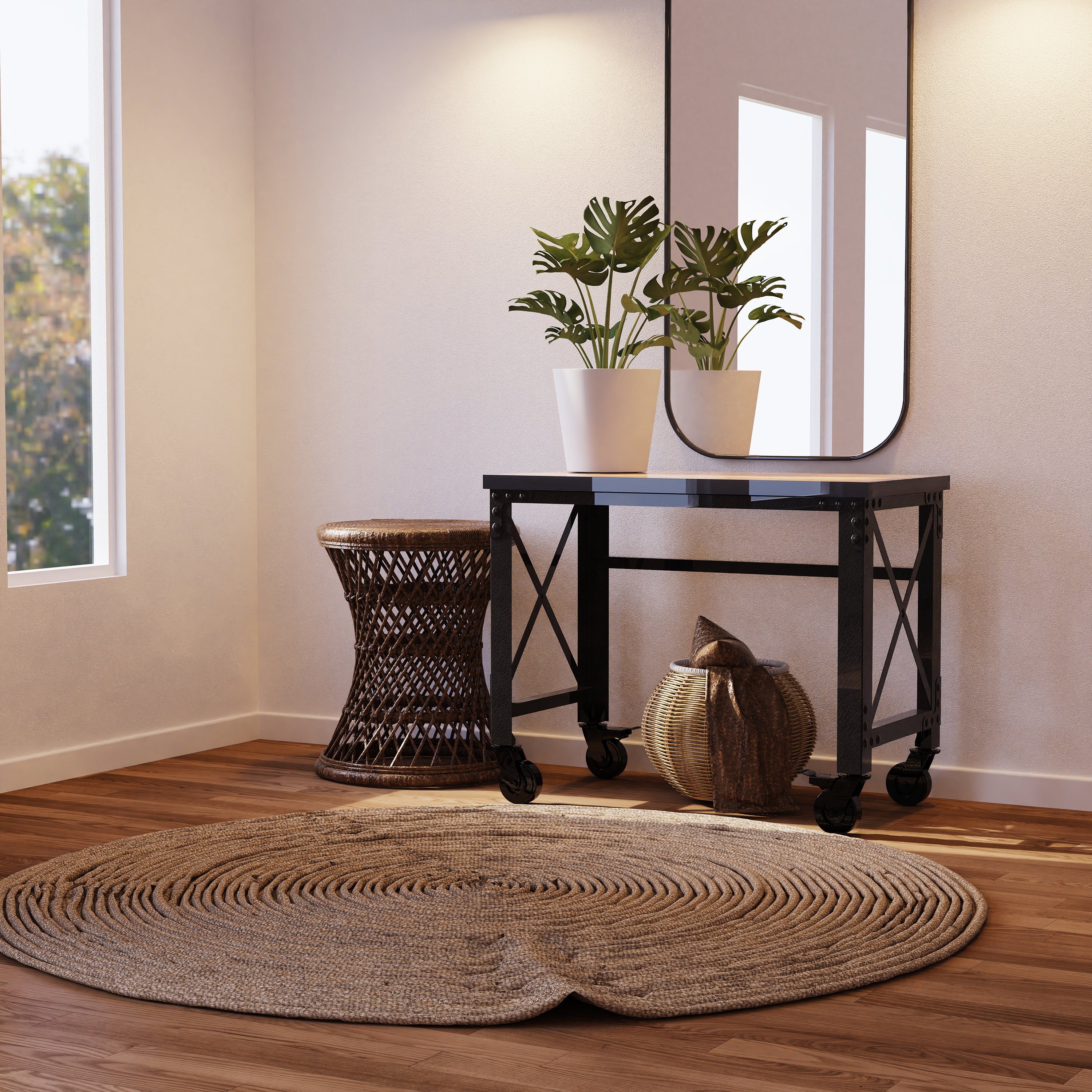 Durasheds furniture Duramax Rolling Industrial Desk with Wooden Top (4 Size Options)