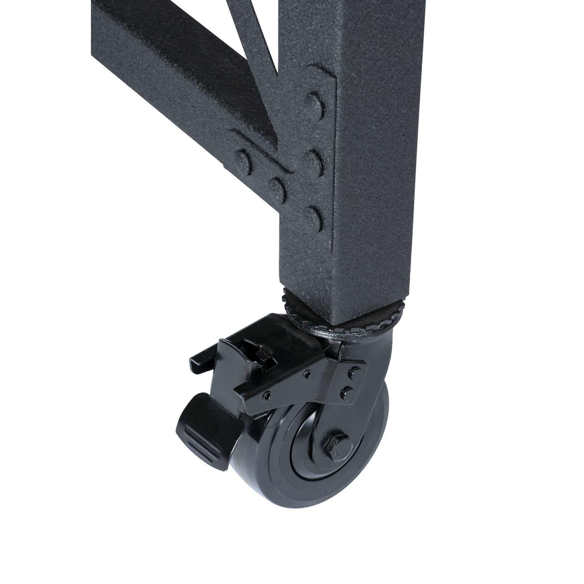 Durasheds furniture Duramax Rolling Industrial Desk with Wooden Top 46 Inches x 24 Inches