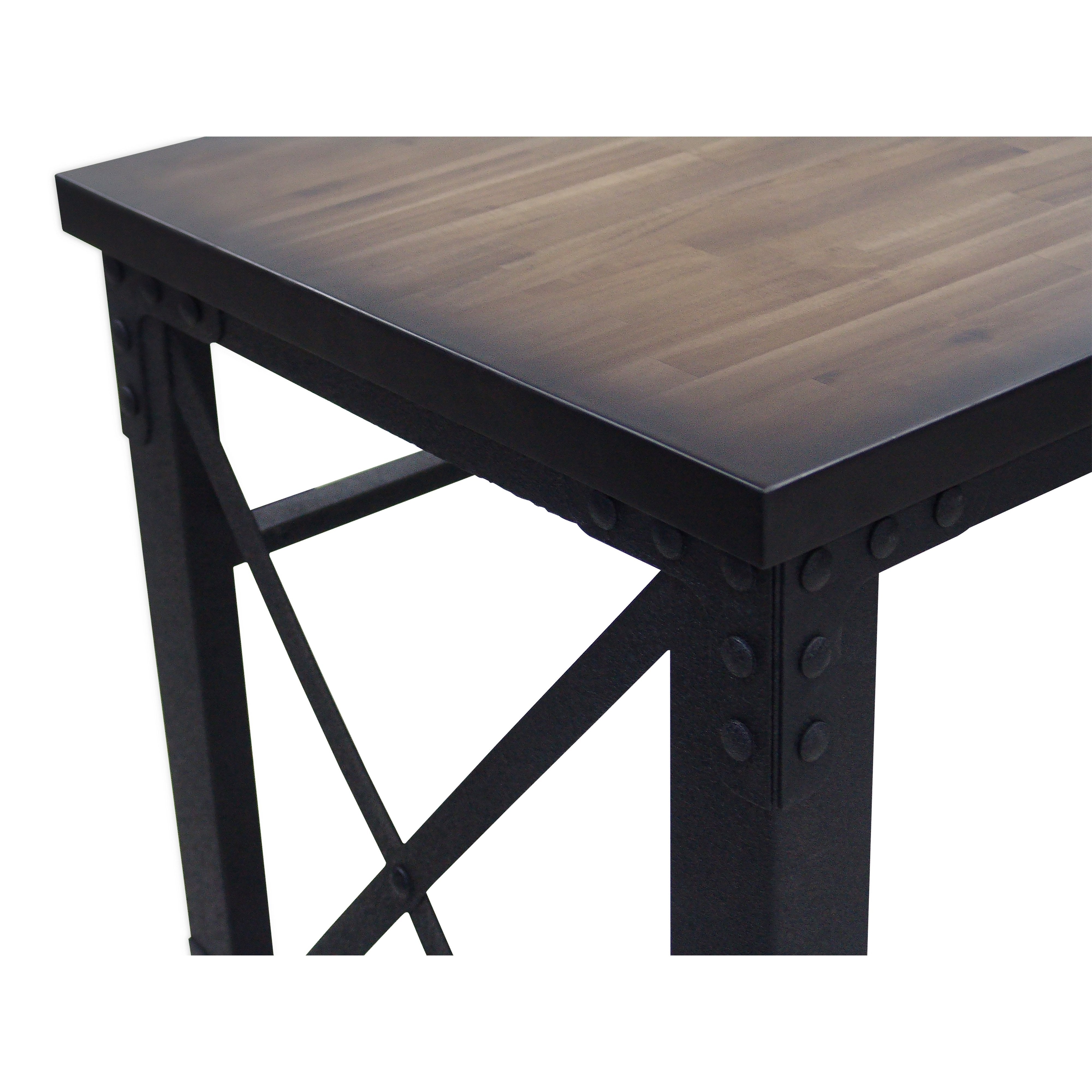 Durasheds furniture Duramax Rolling Industrial Desk with Wooden Top 62 Inches x 24 Inches
