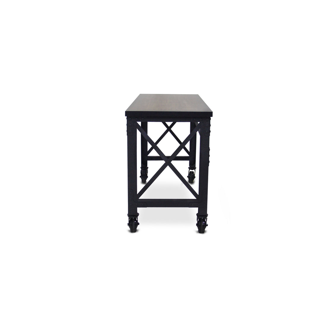 Durasheds furniture Duramax Rolling Industrial Desk with Wooden Top 62 Inches x 24 Inches