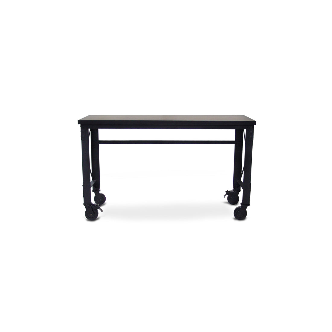 Durasheds furniture Duramax Rolling Industrial Desk with Wooden Top 62 Inches x 24 Inches