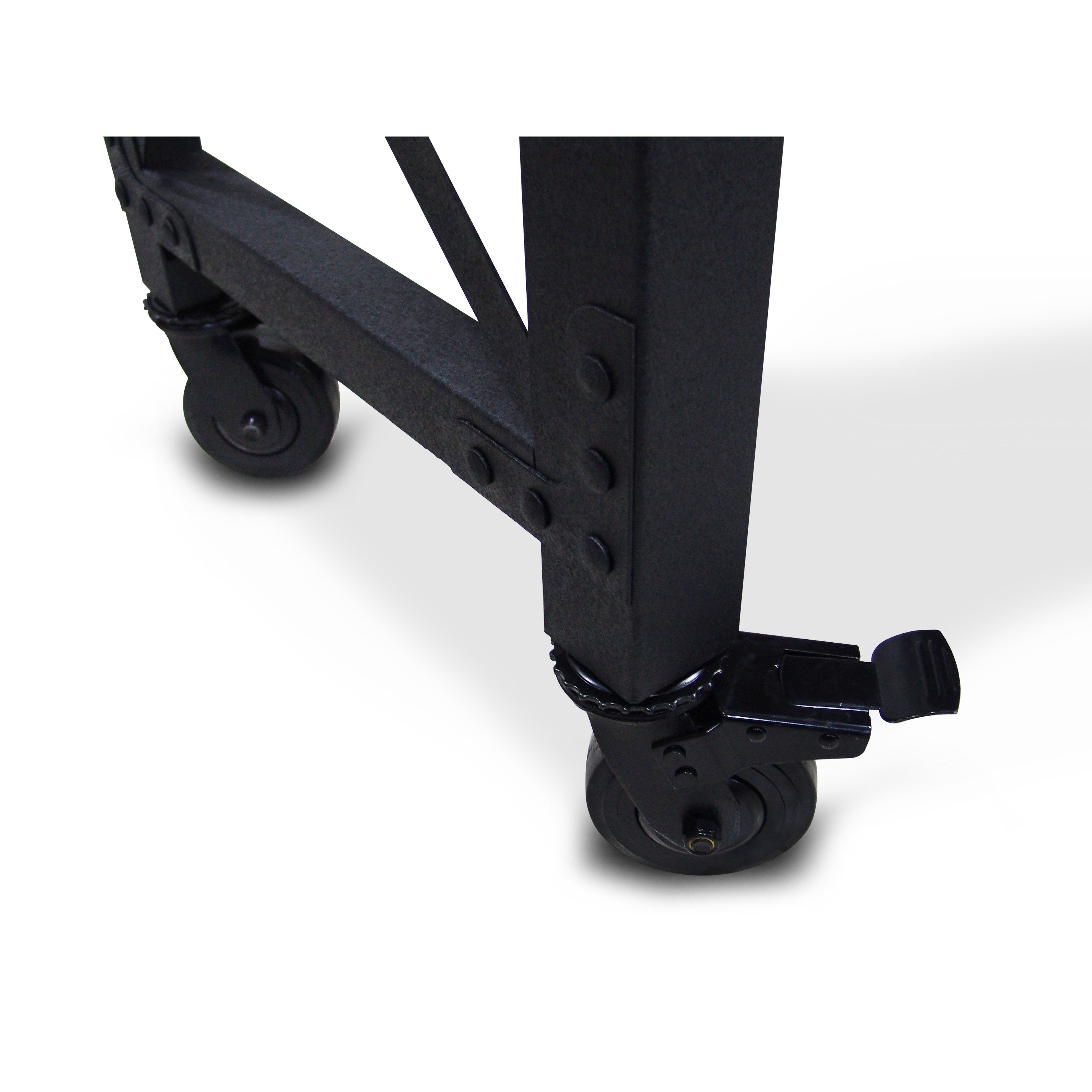 Durasheds furniture Duramax Rolling Industrial Desk with Wooden Top 62 Inches x 24 Inches