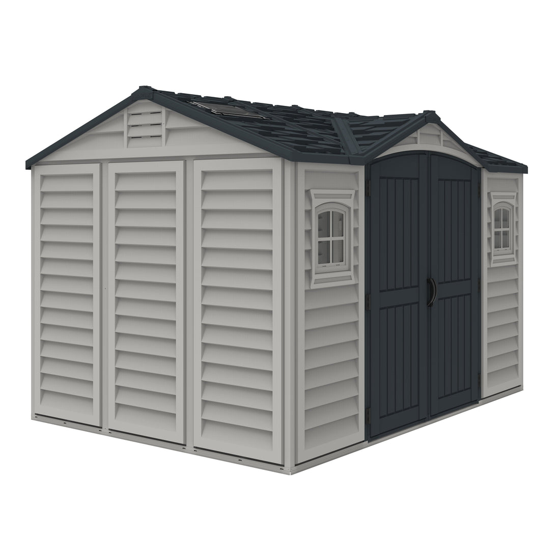 Durasheds Vinyl Sheds Duramax Apex Pro 10.5'X8' Vinyl Shed with Foundation, 2 Windows and Side Door