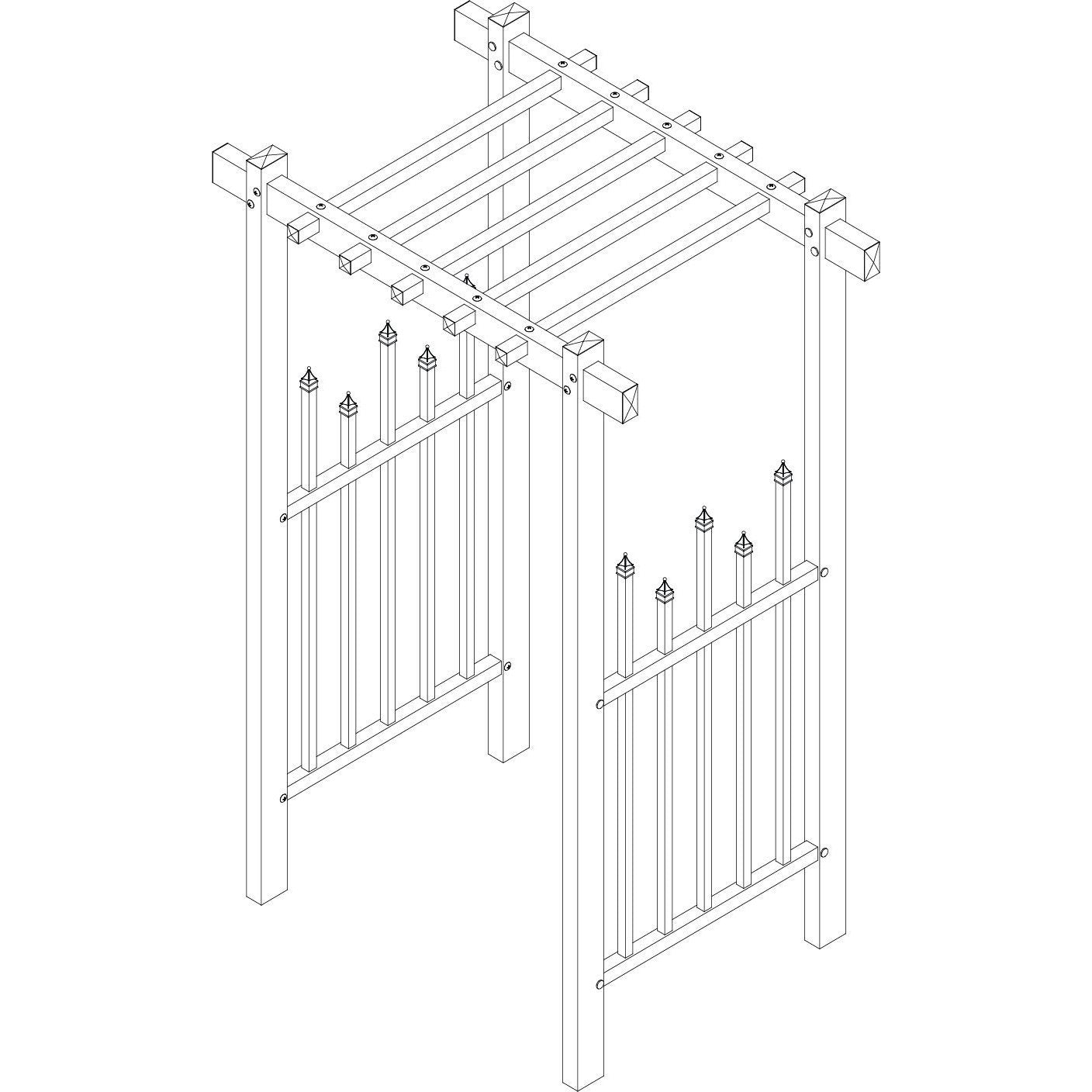 EZ Fence Arbors Irvine Accent Picket Vinyl Arbor