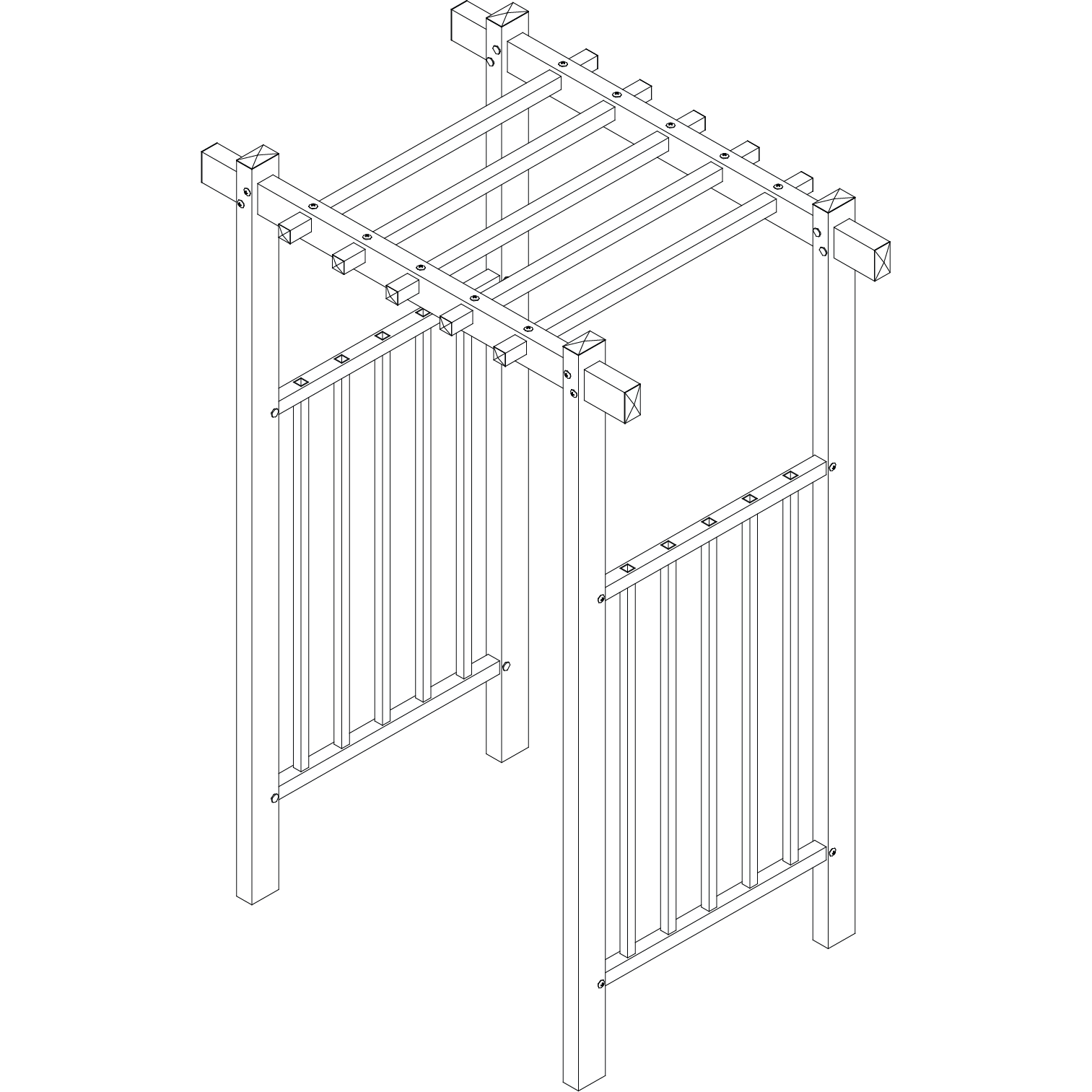 EZ Fence Arbors Tustin Picket Vinyl Arbor white